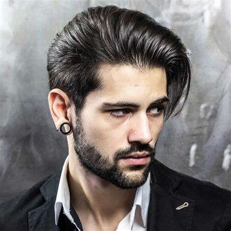 male hairstyles long on top|More.